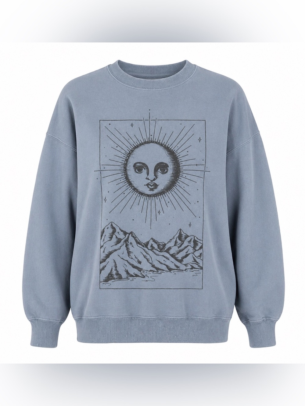 American Eagle Blue Celestial Sun Astrology Crewneck Sweatshirt  XS